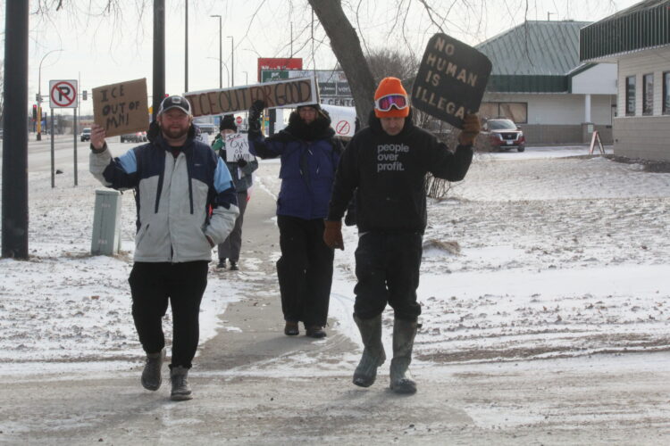 Group gathers for ICE protest in Marshall